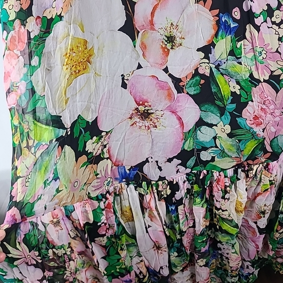 NWT Nissa Scarf-Detail Silk Maxi Dress Multicolor Floral Sz US 4 MSRP $1229 - Picture 9 of 16